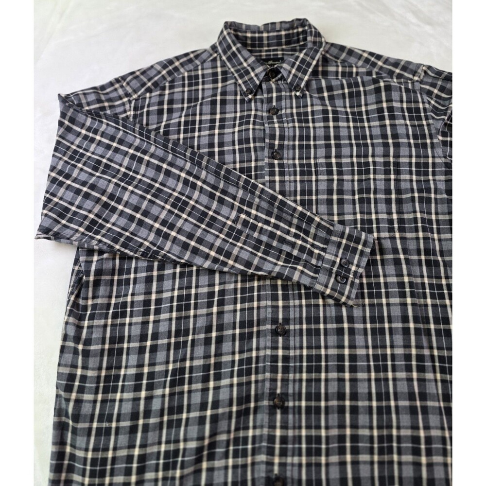 Eddie Bauer Button Up Flannel‎ Shirt Men's Large Long Sleeve Button Up Shirt